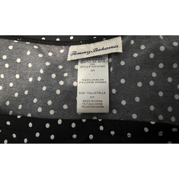 Tommy Bahama Swim Cover-up Skirt  Womens S  NWOT  Black Polka Dot Ruffle Hi Slit - Picture 4 of 6
